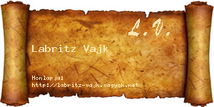 Labritz Vajk névjegykártya